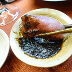 高麗橋桜花 - ヨコワを特製の海苔醤油でいただきます