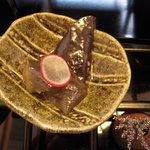 中国料理 アプランドル - 茄子の揚げびたし・お花（拡大して見て下さいね。）