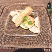オールデイダイニング風花 - 鱧のベニエ山椒風味 水茄子のカルパッチョ