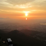 カフェ マウンテン - 皿倉山頂からの夕陽とスロープカー