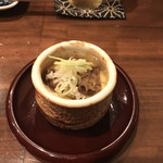 鳥田中 - 和牛テールスープの茶碗蒸し。本日のお通し②