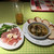 ピッツェリアマリノ - 料理写真:マリのみセット500円と、エビとマッシュルームのアヒージョ。