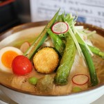 麺や風虎 - 夏野菜の冷やし塩ラーメン