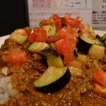 カルダモン． - ナス、トマト入りキーマカレーをＵＰで！