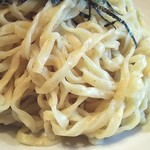 寿製麺よしかわ - 【限定】辛から鶏 麺アップ