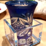 ROKU KANDA - 石川県のキリッとした日本酒「竹葉能登純米」切子グラスが涼しげでした