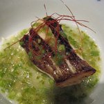 まな板の上の旬　ぽぽぽん - 天然鯛の若狭焼きおくら柚香あん