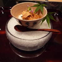 日本料理 晴山 - 先附　上用豆腐利尻うに、花穂