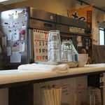 横浜家系ラーメン みさきや - グラス(撮ってみたかっただけ)