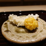 富小路 やま岸 - ☆鱚のおかき揚げ＆トウモロコシ(^^♪☆