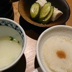 田町 鳥心 - お通しだけでお酒が飲めちゃいそう