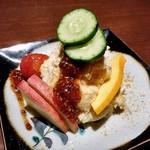 ひのと - 燻製とまとポテサラ（２皿に分けて供されました）