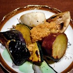 ひのと - 焼やさい ウニのバーニャ（取り分けました）