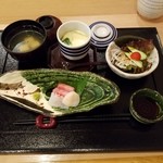旬亭　ほりくら - 一膳：刺身・茶碗蒸し・汁物・サラダ