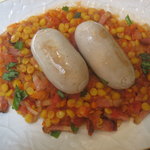 ローストブラートブルスト、ひよこ豆煮添えてみました！