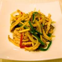 中国料理 桃李 - 豚肉の細切りと搾菜の炒め \2,100
