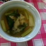 Toraya - スープは青菜のお味噌汁