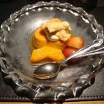和菜 藤堂 - かぼちゃプリンと湯葉と果物