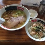 中華そば 阿波家 - 塩ラーメン＋宮崎県直送地鶏のタタキ丼