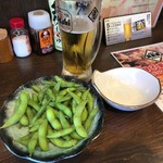 やきとん筑前屋 - 生ビールと枝豆