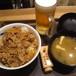 Matsuya - プレミアム牛めし＋生ビール