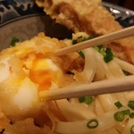 難波千日前 釜たけうどん - ネギトロ丼ちく玉天セット1280円（税込）