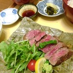 百膳 - 黒毛和牛ステーキ膳3200円(税込)