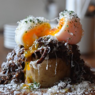 Guinea Beef Tendon Egg Parmesan