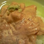 くろぎ - 鯛茶漬け 1000円 の鯛の利久造りのお茶漬け(2杯目)