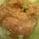 くろぎ - 鯛茶漬け 1000円 の鯛の利久造りのお茶漬け(4杯目)