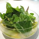 カセント - 焦がしバター、ホエースープのサラダ。　　めちゃウマイ。