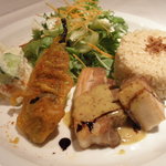 マザーエスタ - 茹で豚のソテーはちみつマスタードソースと千両茄子のフリット