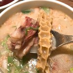 さんか亭 - 【2017年12月】赤・白ダブルランチ、ソルロン湯も結構具沢山です。