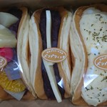 高砂パンケーキ茶屋 パンドウィッチ - あんみつ風、チーズあんこ、カレーポテトサラダ