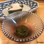 小判寿司 - 蒸し鮑と肝ソース