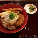 かつふじ - 海鮮カツ丼745円＋メンチカツ216円