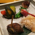 馳走菴 ひじり - ある日の八寸   甘鯛の若狭焼  バイガイ   タコ柔らか煮