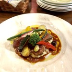 Bistro清水亭 - 鹿肉のポワレ、ハーフサイズにしていただきました。ヒンナヒンナ(´∀｀)