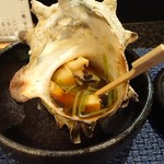 千石寿司 - サザエの壷焼き