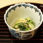 新ばし 笹田 - にぶなと揚げの温かいお浸し