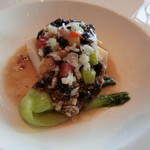 広東料理 センス - 帆立貝と豆腐の重ね蒸し　ブラックビーンズソース