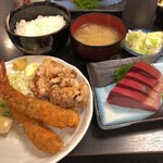 和楽 - えび唐ランチ+刺身