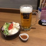大戸屋 - 豆腐サラダ/生ビール