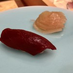 すし昇 - 本鮪赤身のづけ  洋からしで頂きます