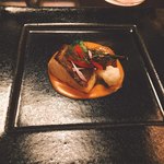 レストラン＆バー｢SKY J｣ - 縞鯵のムニエル  インカのめざめのロースト
            パプリカソース  ミントの香り