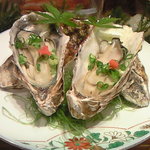 亀喜寿司 - 蒸しカキ