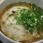 丸天うどん専門店　万平 - セットの丸天うどん　麺大盛、8月オクラと干し椎茸丸天