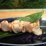 亀喜寿司 - ホッキ貝 ・ ヒモ串焼き ◆食感はコリコリで旨い