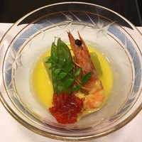 はし本 - 玉蜀黍ソースに才巻、冬瓜、絹さやと出汁ジュレ