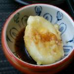 山水の技 - 三度目の訪問：天ぷら（落とし卵)
      (2014.8月)